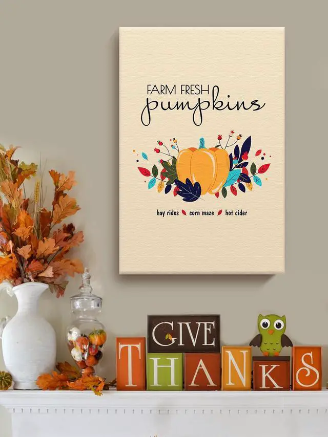 Alt view image 2 of 6 - Awkward Styles Thanksgiving Canvas Wall Art Give Thanks Animal Home Decor Prints