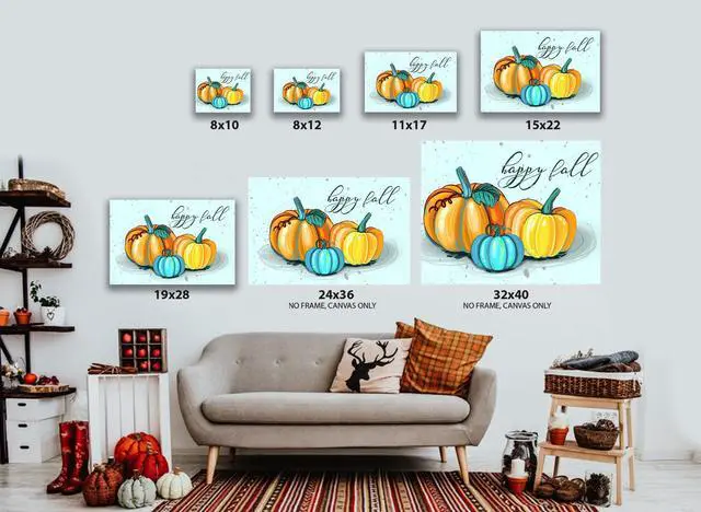 Alt view image 3 of 6 - Awkward Styles Thanksgiving Canvas Wall Art Happy Fall Pumpkins Home Decor Prints