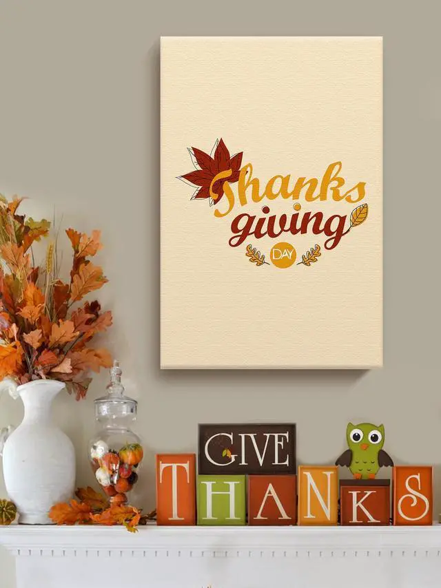 Alt view image 2 of 6 - Awkward Styles Thanksgiving Canvas Wall Art Maple Leaf Home Decor Prints