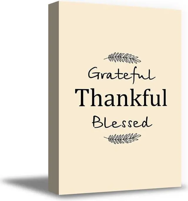 Main image of Awkward Styles Thanksgiving Canvas Wall Art Grateful Thankful Blessed Quote Home Decor Prints