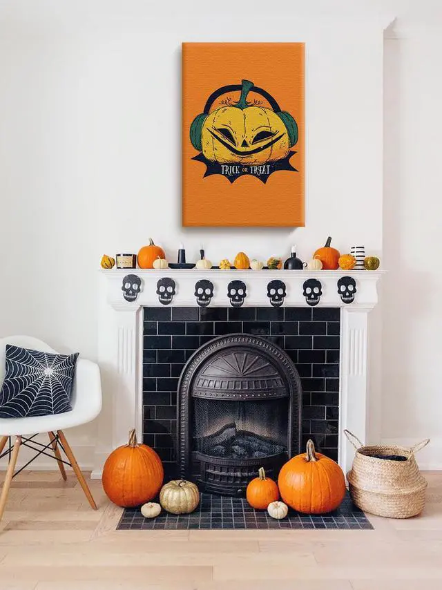 Alt view image 2 of 6 - Awkward Styles Halloween Canvas Wall Art Pumpkin Music Home Decor Prints