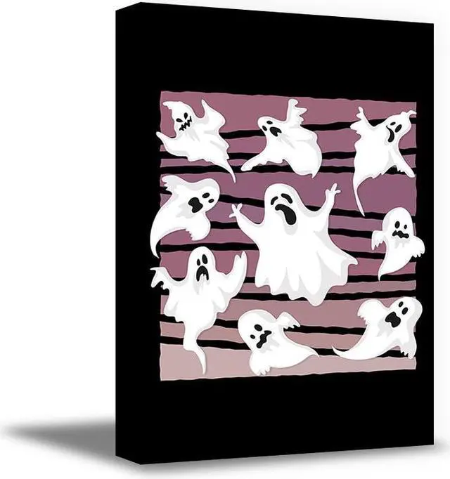 Main image of Awkward Styles Halloween Canvas Wall Art Ghosts Home Decor Prints