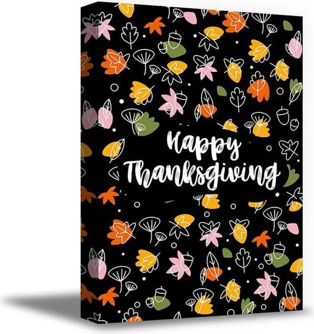 Main image of Awkward Styles Thanksgiving Canvas Wall Art Colorful Foliage Home Decor Prints