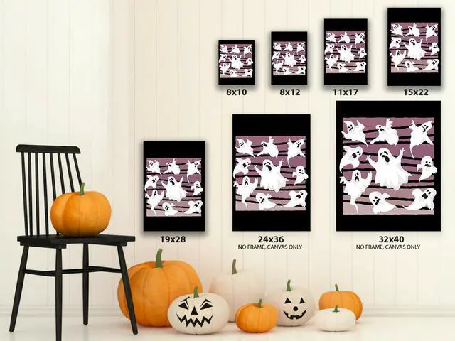 Alt view image 3 of 6 - Awkward Styles Halloween Canvas Wall Art Ghosts Home Decor Prints