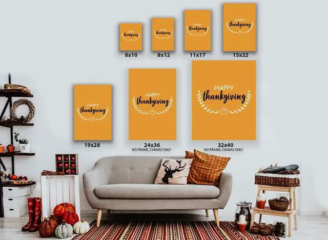 Alt view image 3 of 6 - Awkward Styles Thanksgiving Canvas Wall Art Happy Holidays Home Decor Prints