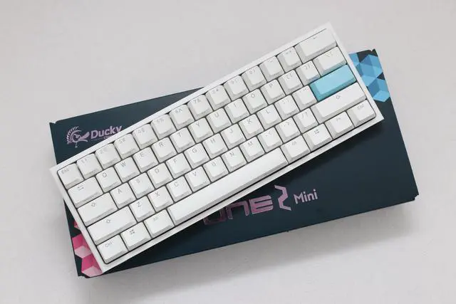 Alt view image 7 of 7 - Ducky One 2 Mini Pure White - RGB LED 60% Double Shot PBT Mechanical Keyboard