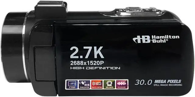 Alt view image 3 of 20 - HamiltonBuhl ActionPro 30MP, 18x Digital Zoom, 2.7K High-Definition Digital Camcorder HDV17BK