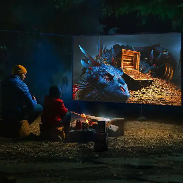 Alt view image 6 of 9 - XGIMI Halo+ Portable Projector | 1080P 900 ANSI Lumens , Harman Kardon Speakers, Auto Keystone Correction, Auto Focus, Intelligent Screen Alignment