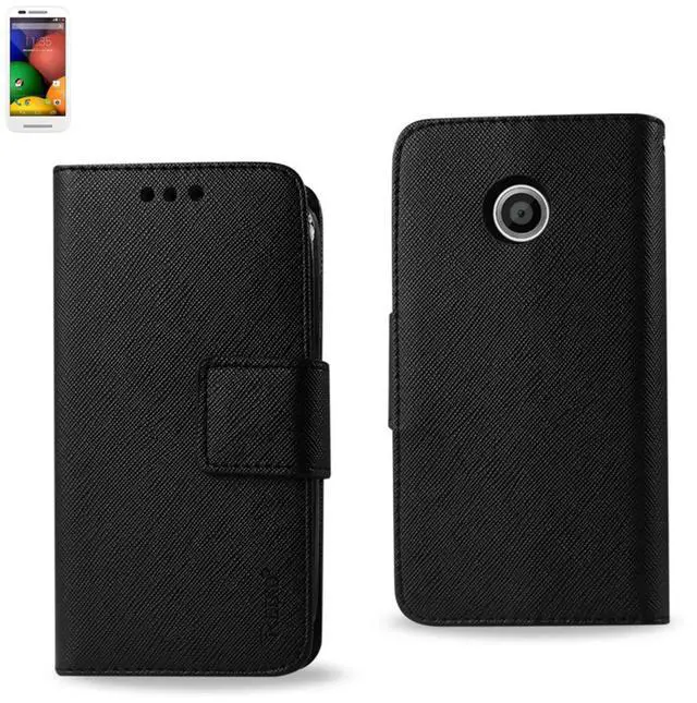 Alt view image 4 of 5 - Reiko Motorola Moto E 3-In-1 Wallet Case In Black