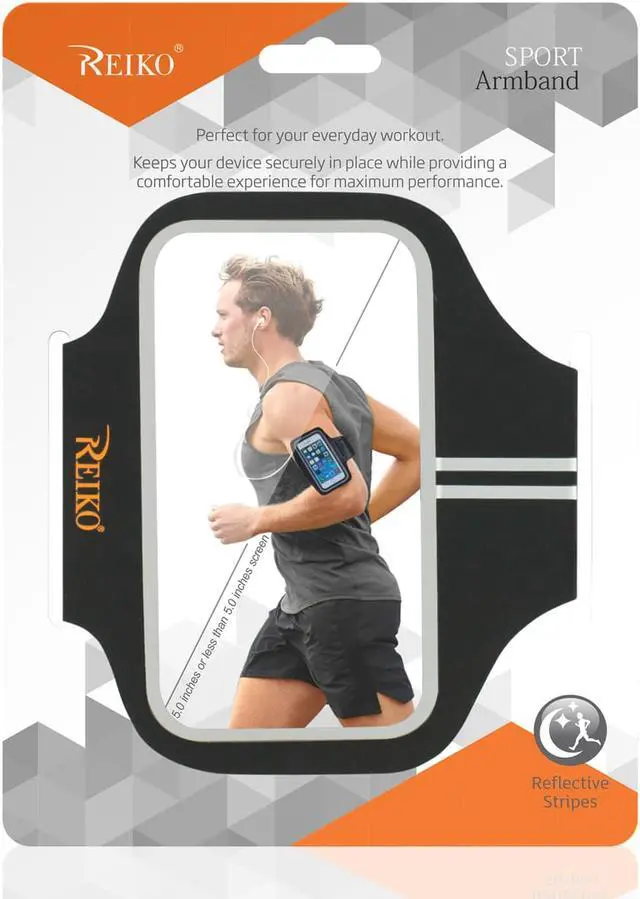 Alt view image 2 of 6 - REIKO RUNNING SPORTS ARMBAND FOR IPHONE 7/ 6/ 6S OR 5 INCHES DEVICE IN BLACK (5x5 INCHES)