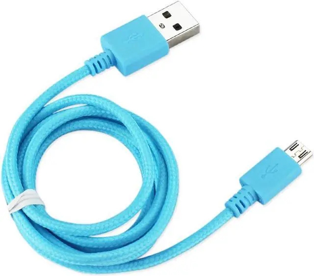 Alt view image 4 of 6 - REIKO Braided Micro USB 2.0 Divice Cable, Blue