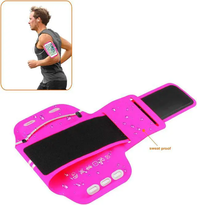 Alt view image 3 of 5 - REIKO RUNNING SPORTS ARMBAND FOR IPHONE 7 PLUS/ 6S PLUS OR 5.5 INCHES DEVICE IN PINK (5.5x5.5 INCHES)