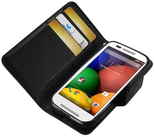 Alt view image 2 of 5 - Reiko Motorola Moto E 3-In-1 Wallet Case In Black