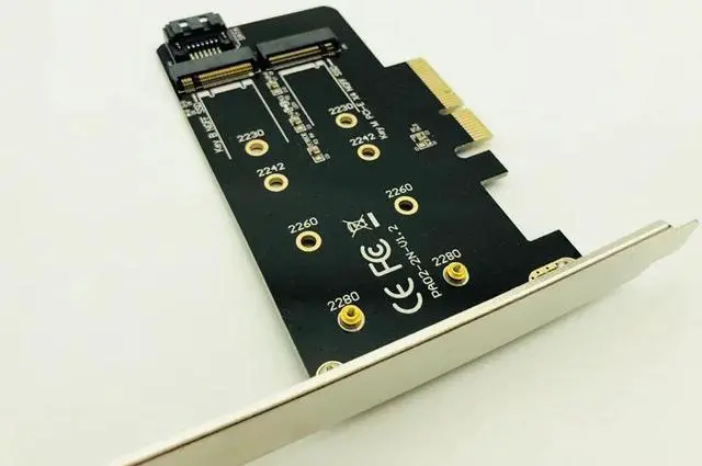Alt view image 5 of 6 - PCIE to M2 Adapter M2 SSD NVME M Key SATA based B Key to PCI e 3.0 x 4 Controller Converter Card Support 2280 2260 2242 2230 M.2