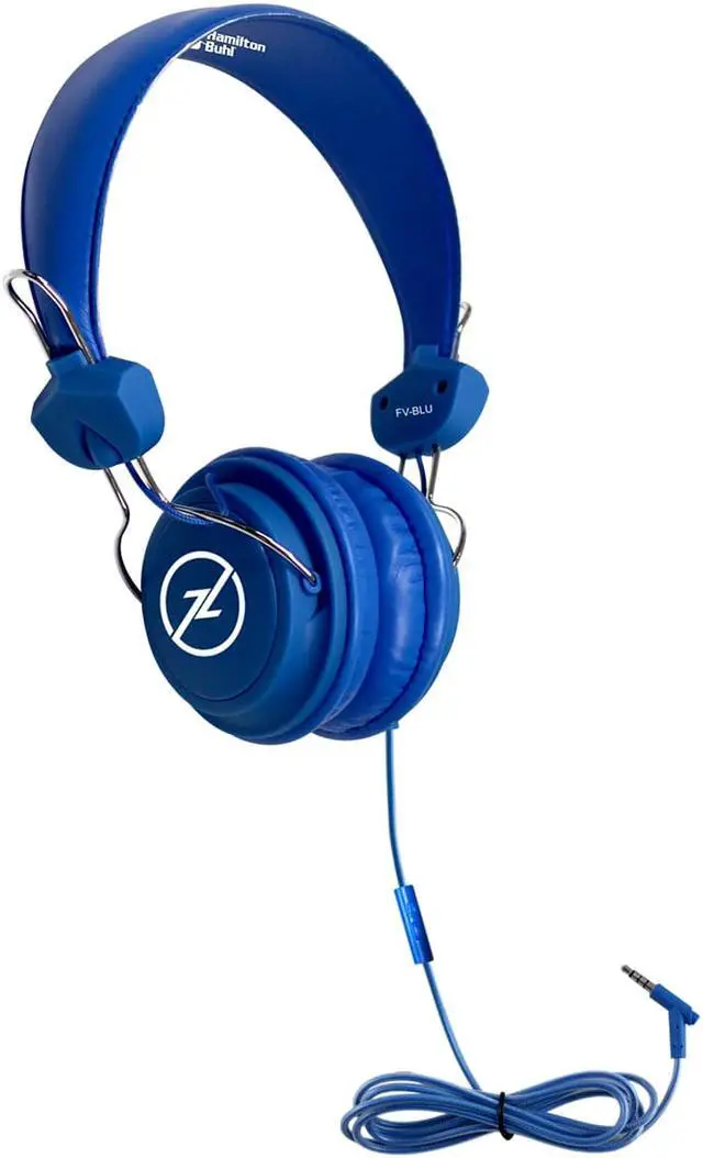 Alt view image 4 of 9 - HamiltonBuhl FV-BLU Favoritz Mid-Sized TRRS Headset with In-Line Microphone - Blue