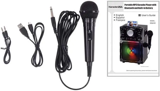 Alt view image 6 of 12 - Karaoke USA GQ410 Portable MP3 Karaoke Player system - Black