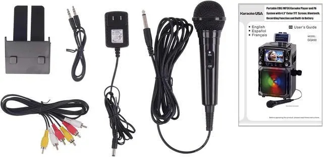 Alt view image 7 of 13 - Karaoke USA Portable CD/MP3 Karaoke Player - Bluetooth, Recording Function & Built-In Battery