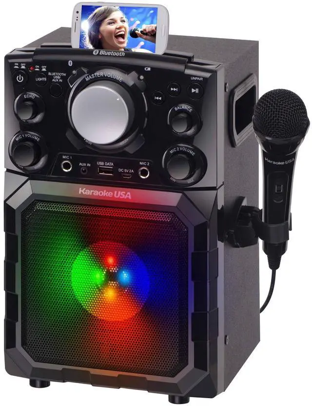 Alt view image 2 of 12 - Karaoke USA GQ410 Portable MP3 Karaoke Player system - Black