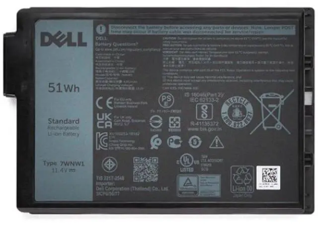 Main image of Geniune Dell 11.4V 51WHR LI-ION BATTERY for Model: LATITUDE RUGGED 5420, 5424, 7424