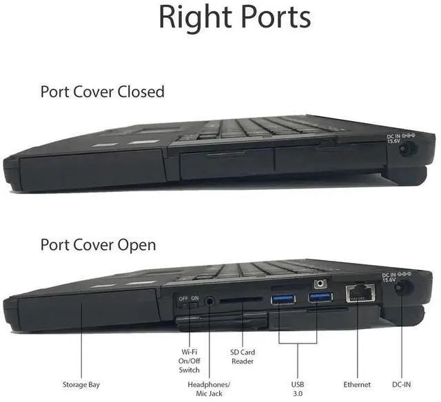 Alt view image 3 of 7 - Panasonic Toughbook CF-54 MK2, Semi-Rugged Laptop, A-Grade, 14" HD Display, Intel i5-6300U, 16GB, 512GB SSD, Windows 10 Pro Not Upgradeable to Win 11