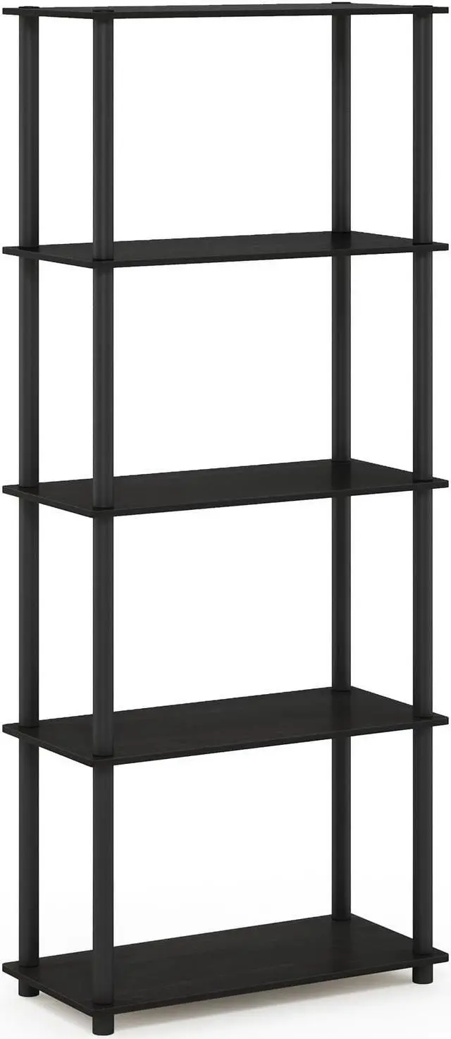 Main image of Furinno Turn-N-Tube 5-Tier Multipurpose Shelf Display Rack, Espresso/Black