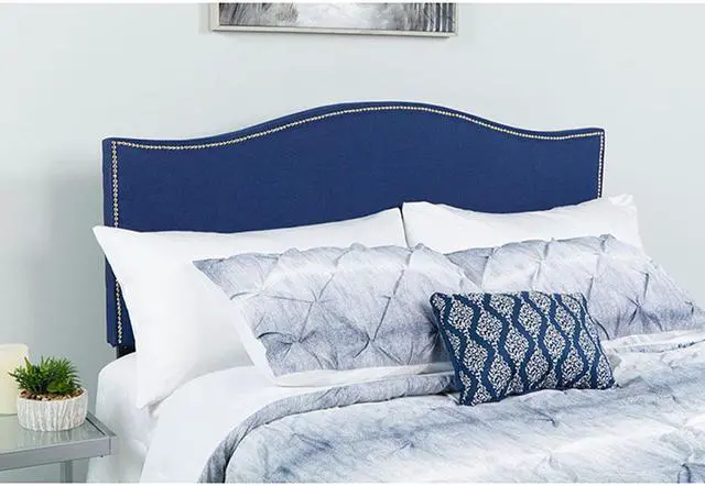 Alt view image 4 of 18 - Cambridge Tufted Upholstered Queen Size Headboard in Navy Fabric