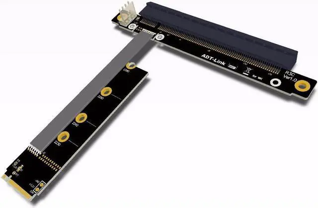 Alt view image 3 of 6 - Riser PCIE 3.0 x16 To M2 NGFF NVMe SSD ,M.2 PCI-e 16x Riser mining graphics card extension cable PCI Express Gen3 -25cm