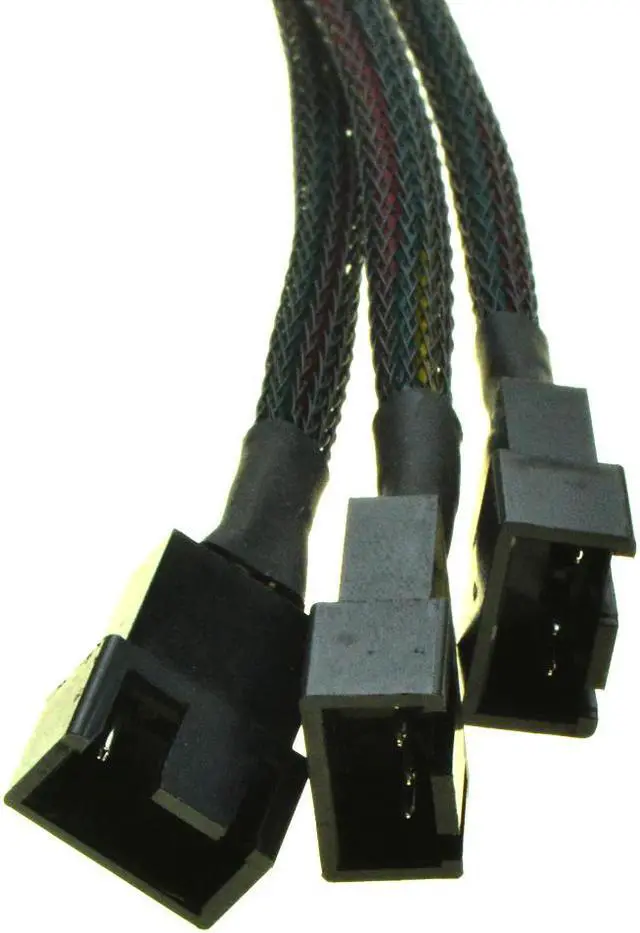 Alt view image 3 of 5 - 12V 4Pin Fan PWM 1 to 3 way Power supply Extension Cable Y Splitter Port Multiplier Computer PC Cooling Sleeved