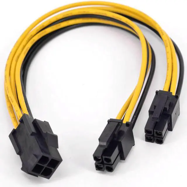 Alt view image 6 of 6 - 4Pin CPU Power supply Extension Cord Cable 18 AWG Y Splitter ATX 12V P4 Power Port Female 1 to 2 Female Connector Cable 20cm