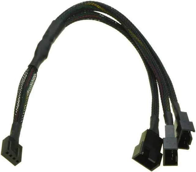 Alt view image 2 of 5 - 12V 4Pin Fan PWM 1 to 3 way Power supply Extension Cable Y Splitter Port Multiplier Computer PC Cooling Sleeved