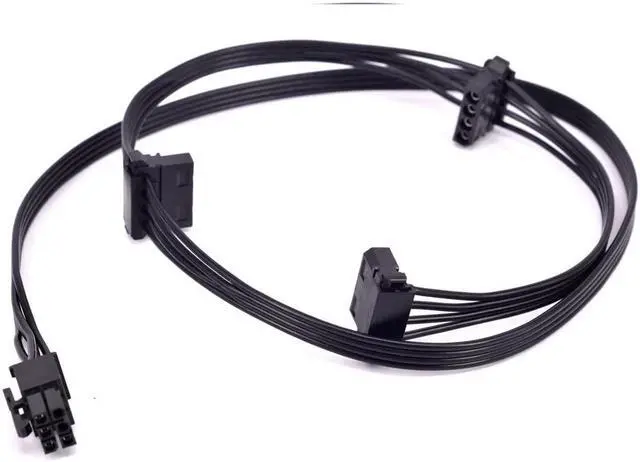 Alt view image 4 of 5 - PCIe 6Pin to 3 Peripheral 4Pin Molex Power Cable GPU 6 Pin to IDE for CORSAIR CX850M CX750M CX600M CX500M CX430M Modular PSU
