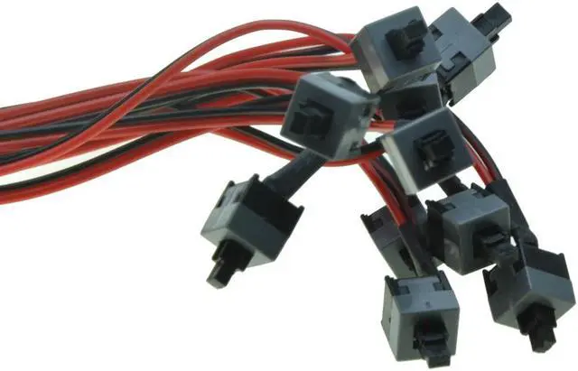Alt view image 3 of 5 - 2pcs Power supply cable with ON / OFF button switch for Desktop replacement on off switch reset computer