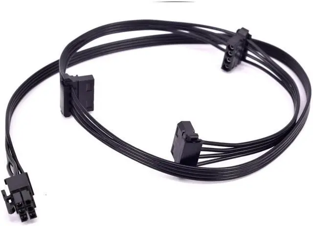 Alt view image 4 of 5 - PCI-e 6Pin 1 to 3 Molex Peripheral 4Pin Power Supply Cable GPU 6 Pin to IDE for CORSAIR TX850M TX750M TX650M Modular PSU