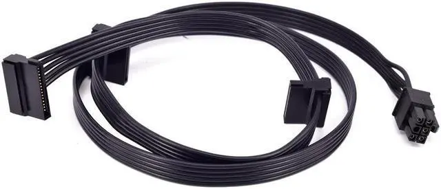 Alt view image 3 of 4 - PCI express 6Pin to 3 SATA 15Pin Power Supply Cable Port Multiplier for CORSAIR RM1000 RM850 RM750 RM650 RM550 RM450 Modular PSU