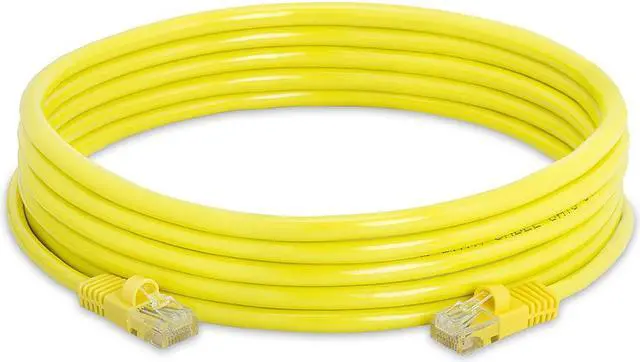 Alt view image 2 of 7 - Cmple - [5 PACK] 15 Feet Cat5e Cable, Ethernet Patch Cord, Yellow Cat5 Wire for Fast Internet, RJ45 Connectors, LAN Network Internet Cord, Modem Router Cable