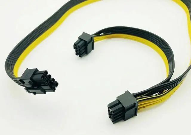 Alt view image 4 of 6 - 8Pin to 8Pin(6+2) Video Card Power Supply Cable Dual Port Connector 8p to 8p Cable 18AWG Wire Adapter for PC Computer BTC Mining