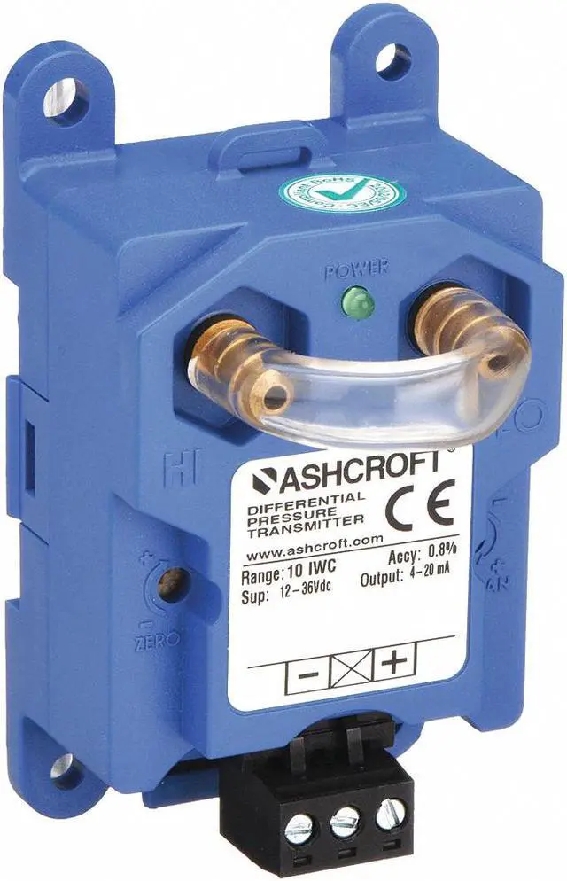 Main image of ASHCROFT CX8MB2425IWL Pressure Transducer,-5 to 0 to 5 In WC