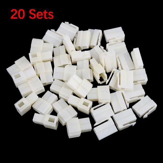 Alt view image 2 of 4 - 20 Sets 6.3mm 2 Pin Car Automotive Electrical Wire Connector Male Female Housing