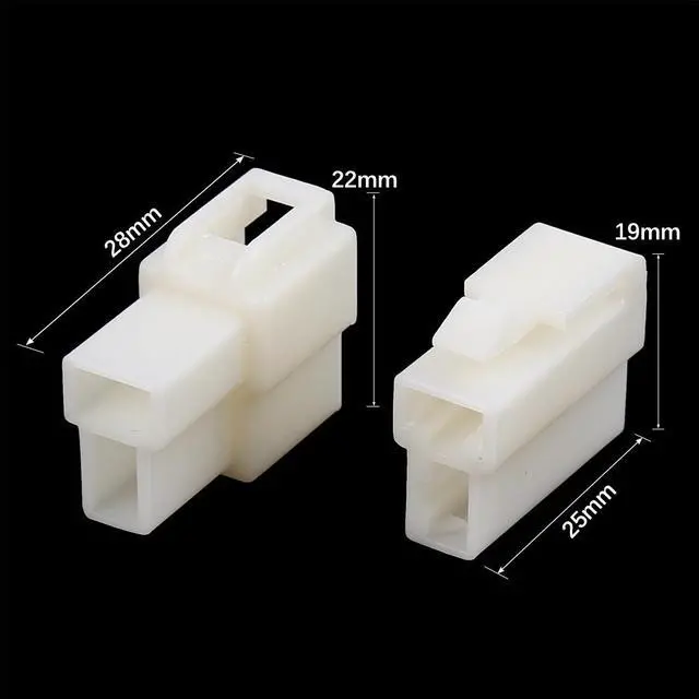 Alt view image 3 of 4 - 20 Sets 6.3mm 2 Pin Car Automotive Electrical Wire Connector Male Female Housing