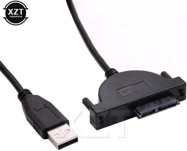 Alt view image 5 of 5 - USB 2.0 to Mini Sata II 7+6 13Pin Adapter for Laptop CD/DVD ROM Slimline Drive Converter Cable Screws steady style 1PCS