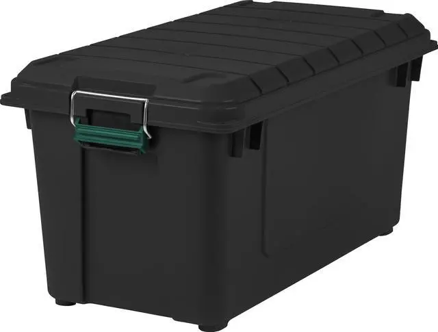 Alt view image 2 of 6 - iris usa, inc. remington 82 quart weathertight storage box, storeitall utility tote, black