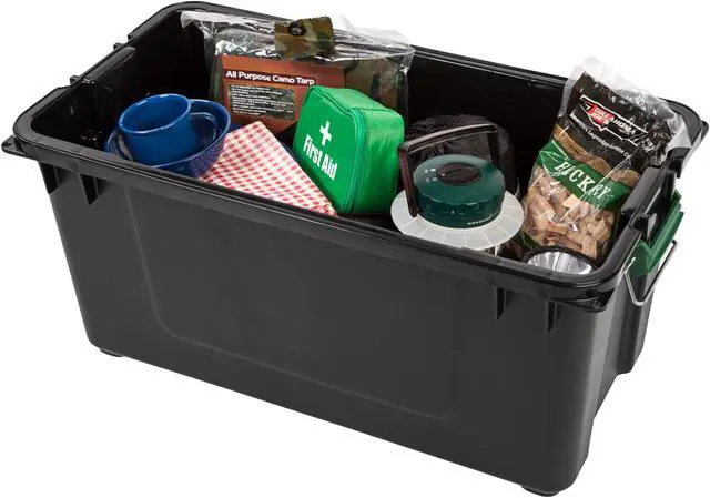 Alt view image 3 of 6 - iris usa, inc. remington 82 quart weathertight storage box, storeitall utility tote, black