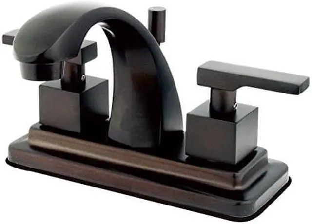Alt view image 4 of 7 - Two Handle 4" Centerset Lavatory Faucet with Brass Pop-up in Oil Rubbed Bronze by Kingston Brass