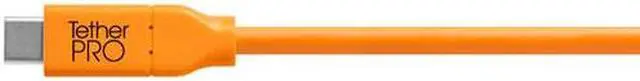 Alt view image 7 of 12 - Tether Tools TetherPro USB-C to USB-C Cable, 15', Orange #CUC15-ORG