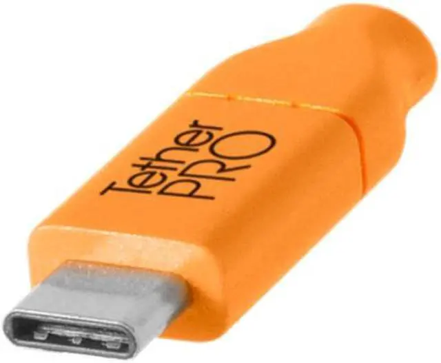 Alt view image 8 of 12 - Tether Tools TetherPro USB-C to USB-C Cable, 15', Orange #CUC15-ORG