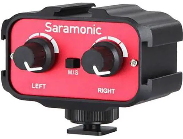 Alt view image 14 of 15 - Saramonic SR-AX100 Universal Audio Adapter/Shoe Expander with Stereo & Dual Mono 3.5mm Inputs for DSLR Cameras & Camcorders