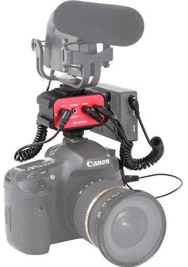 Alt view image 15 of 15 - Saramonic SR-AX100 Universal Audio Adapter/Shoe Expander with Stereo & Dual Mono 3.5mm Inputs for DSLR Cameras & Camcorders