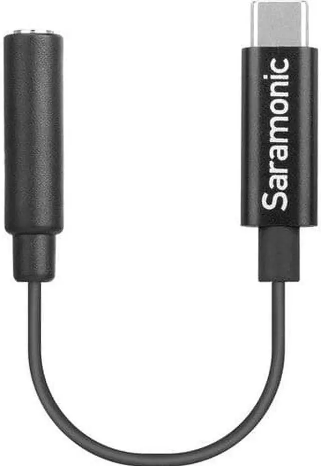 Alt view image 10 of 14 - Saramonic 3" Short USB Type-C Male to Female 3.5mm TRS Adapter Cable SR-C2003