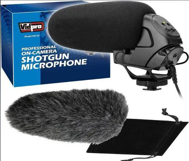Alt view image 7 of 7 - Vidpro XM-50 Professional On-Camera Condenser Shotgun Video Microphone