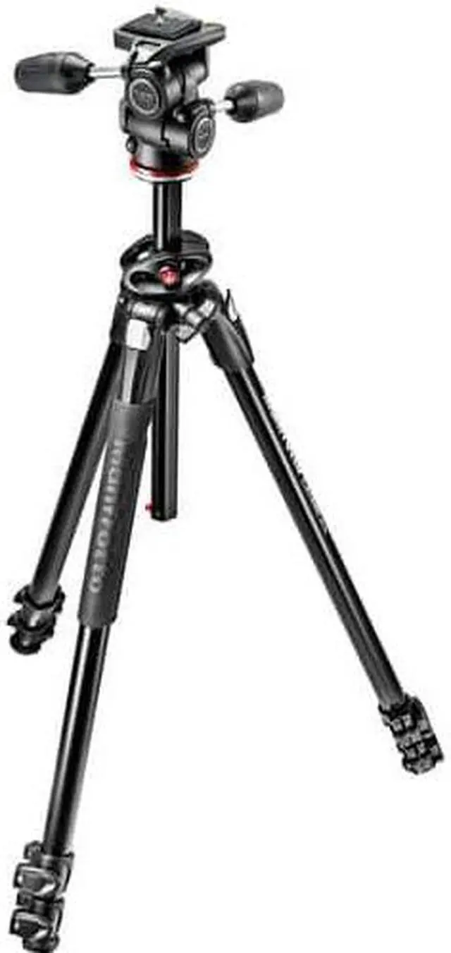 Alt view image 12 of 20 - Manfrotto MK290DUA3-3WUS 290 Dual Aluminum Tripod Kit w/3 Way Pan & Tilt Head